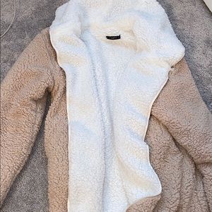 Fluffy Tan and White Bear Coat from Zaful
